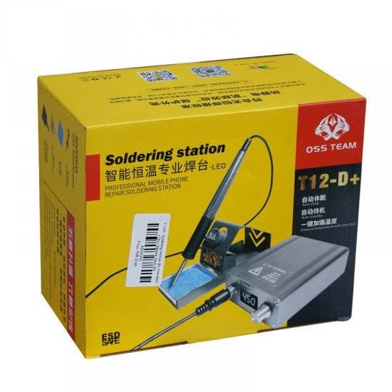 OSS T12D+ Electric Soldering Iron Constant Temperature Adjustable Soldering Station With T12 Heating Core For Phone Welding Tool