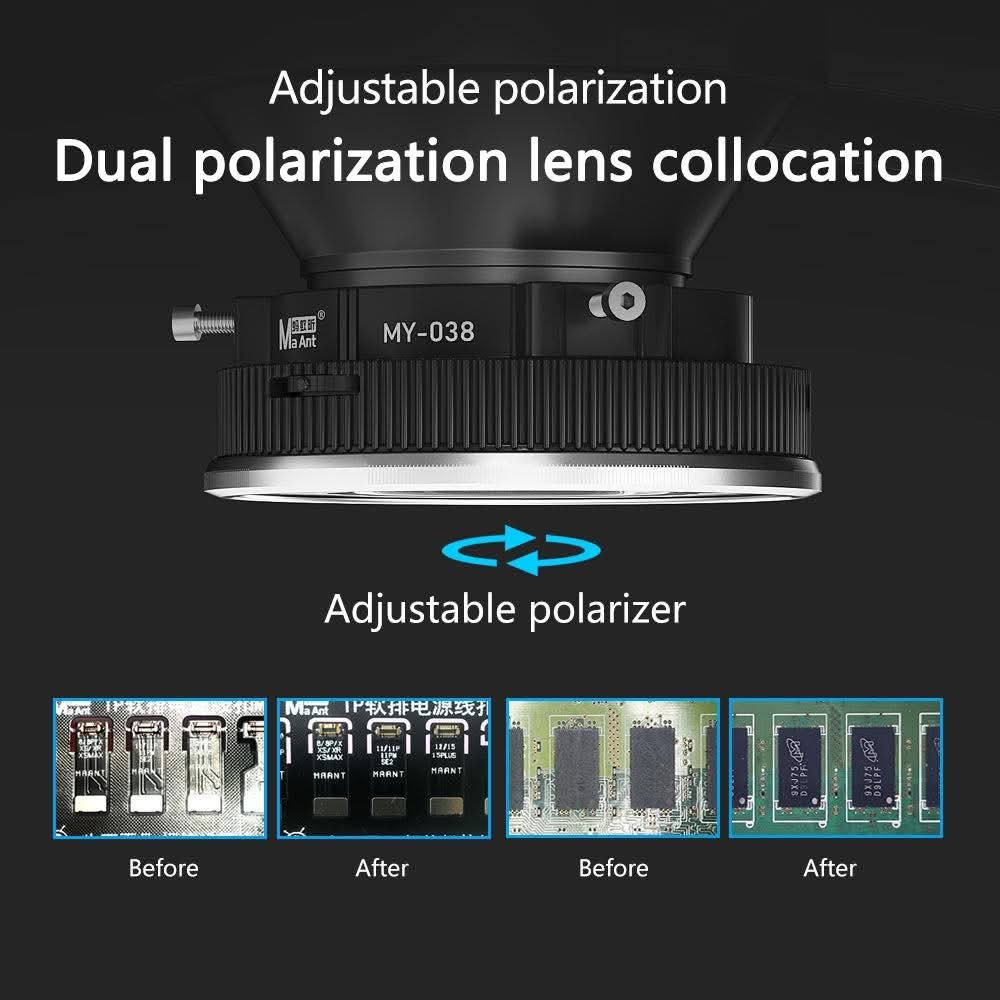 MaAnt MY-038 96 High Light Beads USB Microscope Adjustable Polarized Dust-Proof Light Source