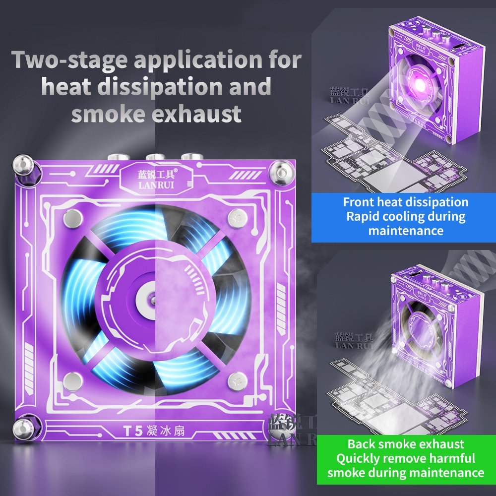 Lanrui T5 2-in-1 3W UV Curing + Fast Heat Dissipation Ice Fan