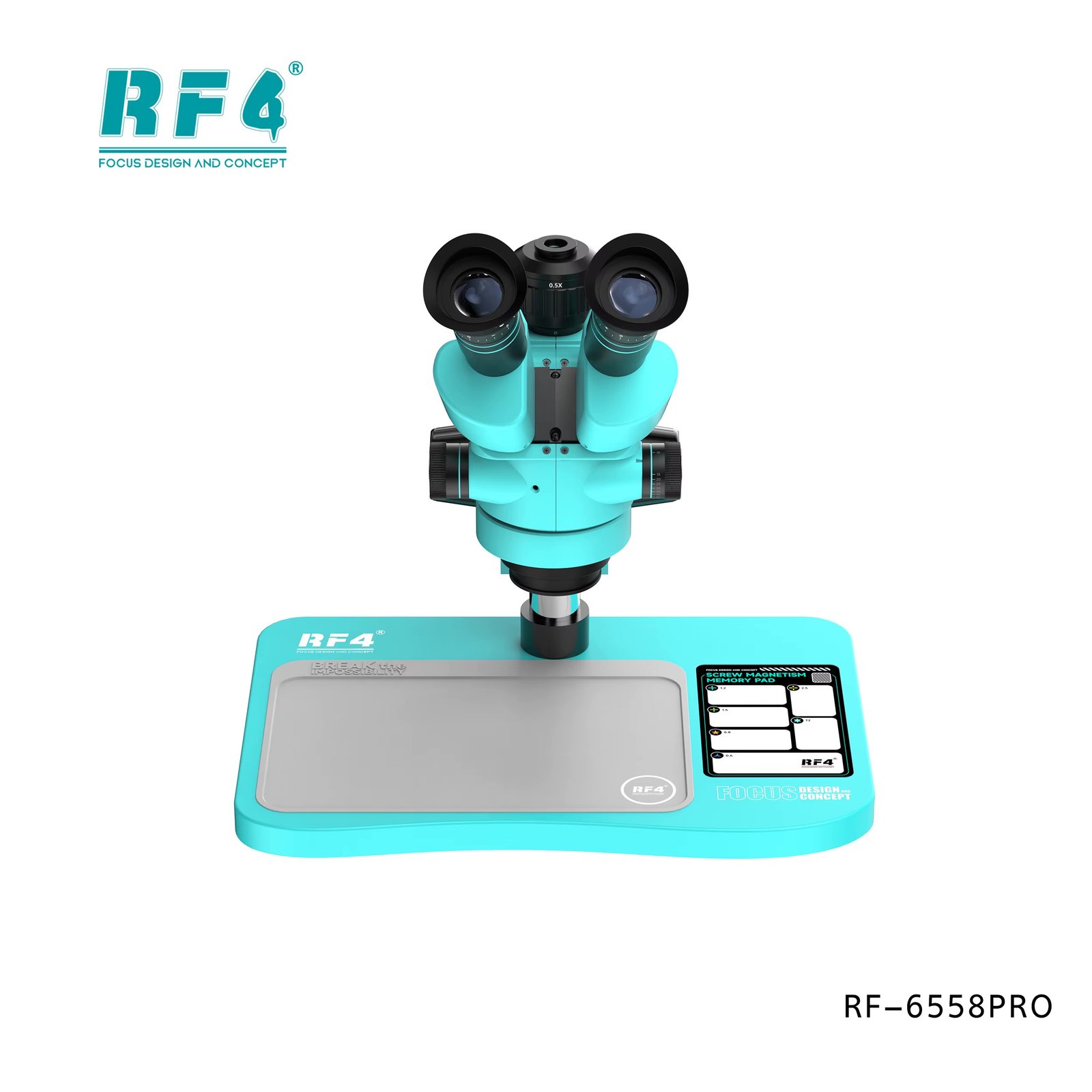 RF4 RF-6558Pro 6.5-58X Trinocular Stereo Microscope with Big Base