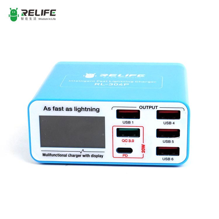 RELIFE RL-304P Smart 6-port digital display lightning charger