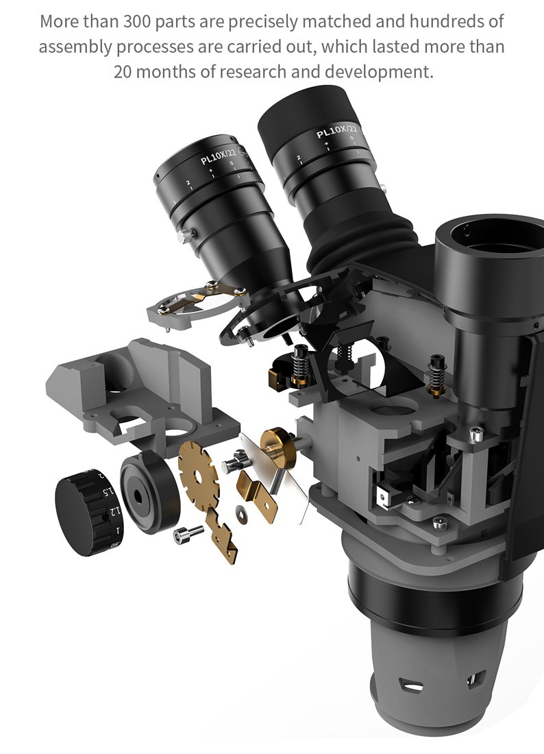 Soptop 9# 6.7-4.5X 150mm 360° Adjustable Trinocular Microscope with Aluminum Alloy Big Base