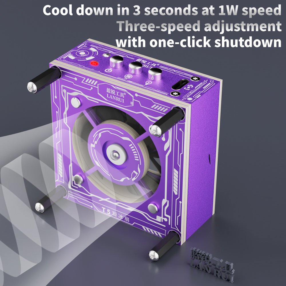 Lanrui T5 2-in-1 3W UV Curing + Fast Heat Dissipation Ice Fan