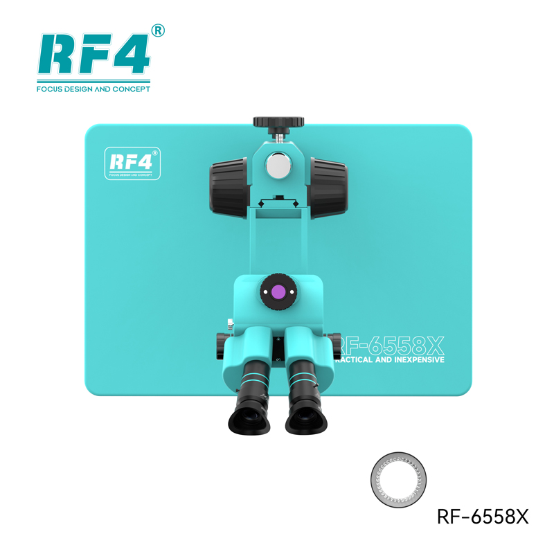 RF4 RF-6558X 6.5-58X Synchronous Trinocular Stereo Microscope with Large Base