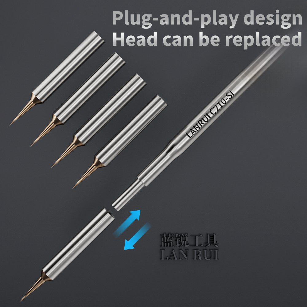 Lanrui S01 C210-SI Soldering Iron Tip with 5Pcs Ultra Sharp Needles for Screen / Motherboard Flying Wire