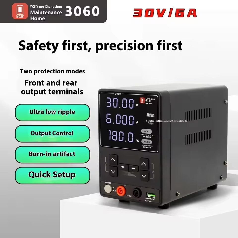 YCS 3060 Power Supply 30V 6A 180W High-Power for Mobile Phones Maintenance DC Ammeter Burning Machine Short Circuit Repair tools