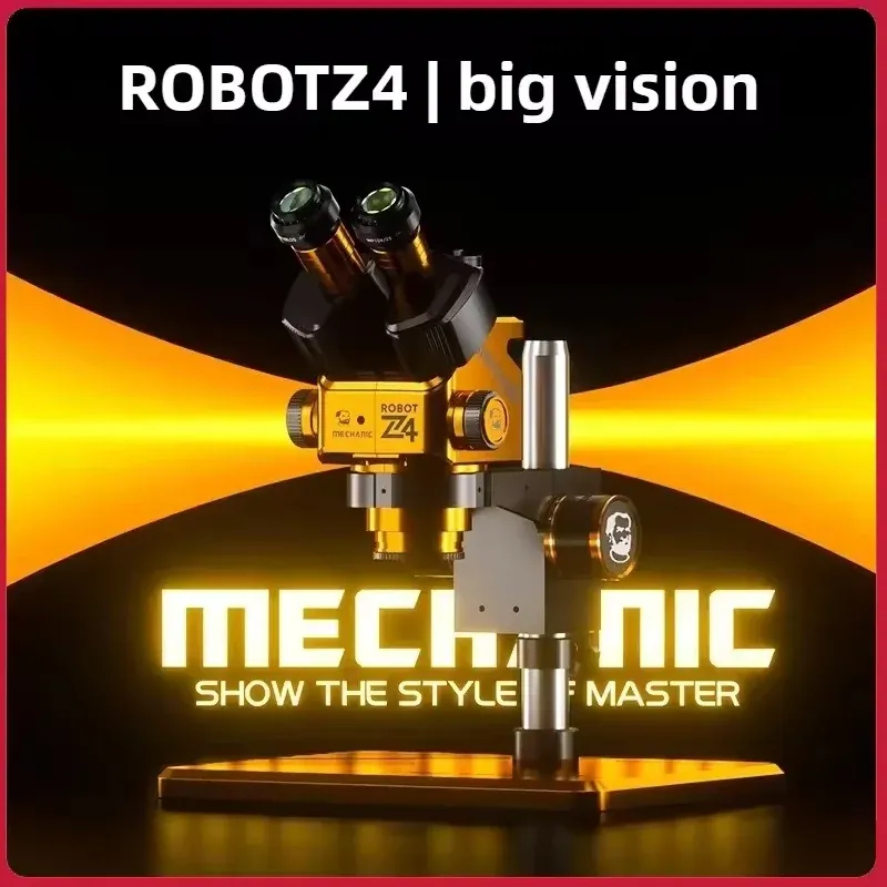 Mechanic Robot Z4 6.5-60X Trinocular Stereo Microscope with Aluminum Alloy Big Base