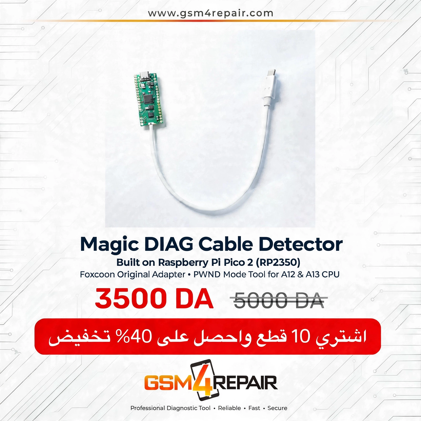 PICO 2 RP2350 PWND Mode Tool With Foxconn Original Adapter