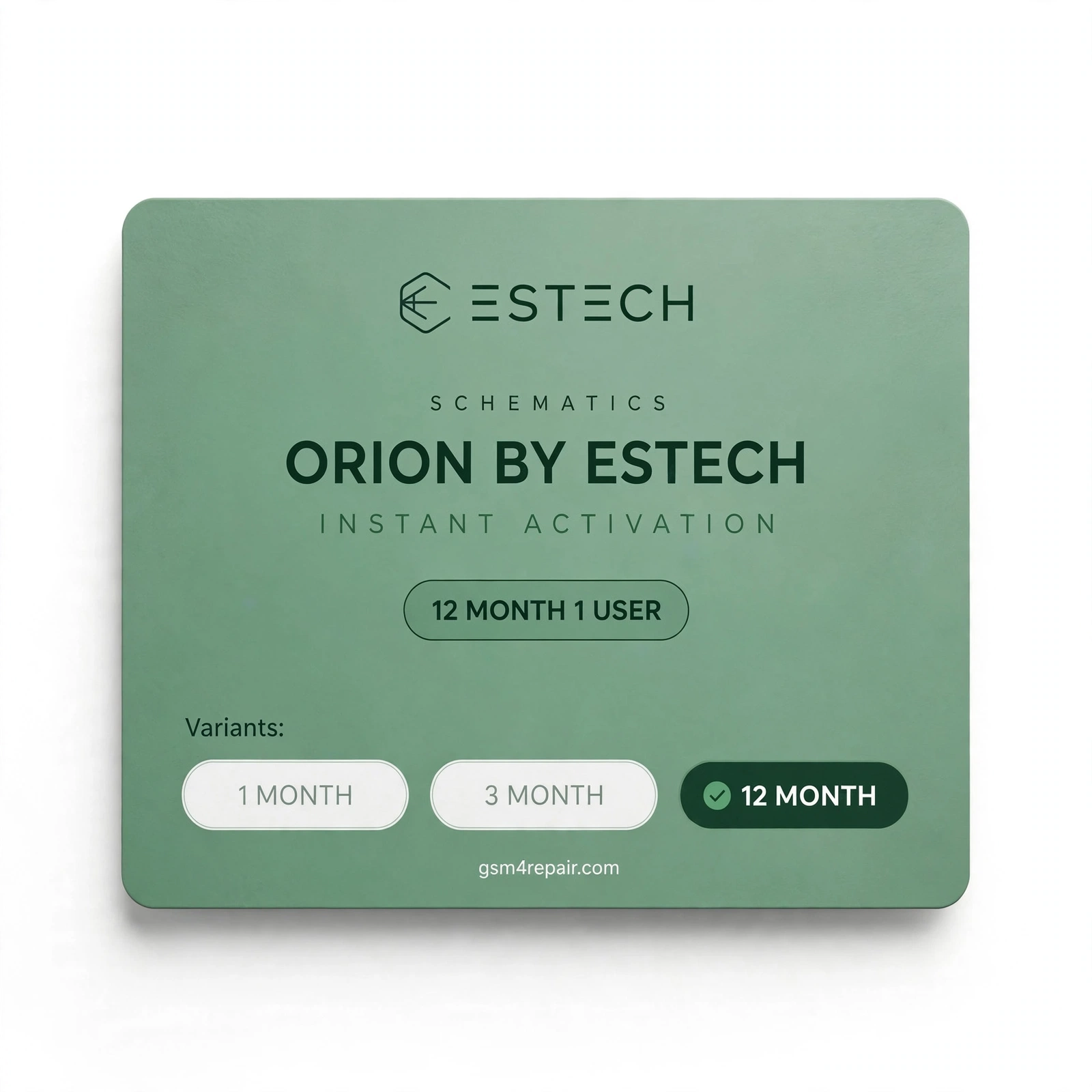 ORION BY ESTECH SCHEMATICS ACTIVATION CODE 1 YEAR 1 PC