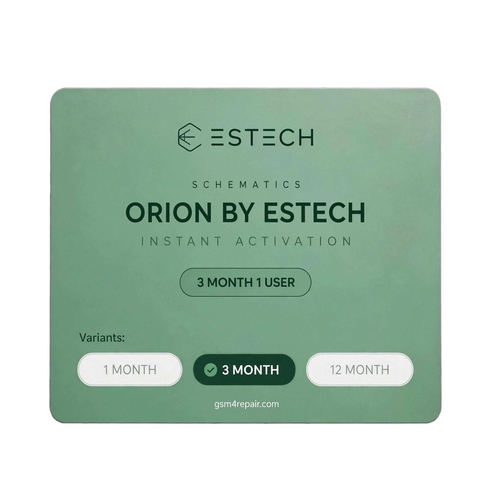 ORION BY ESTECH SCHEMATICS ACTIVATION CODE 3 MONTH 1 PC