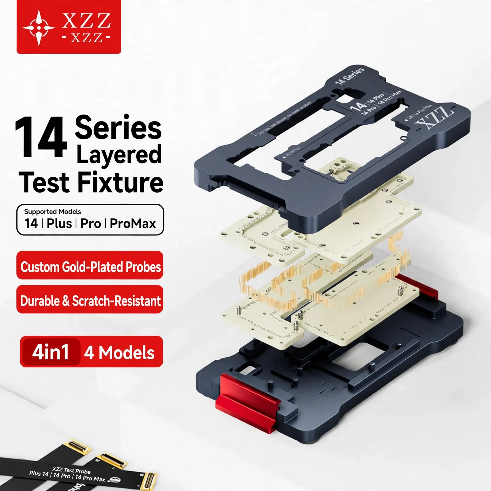 XZZ 14 Series 4-in-1 Motherboard Layered Test Fixture for iPhone 14 / 14Plus / 14 Pro / 14Pro Max