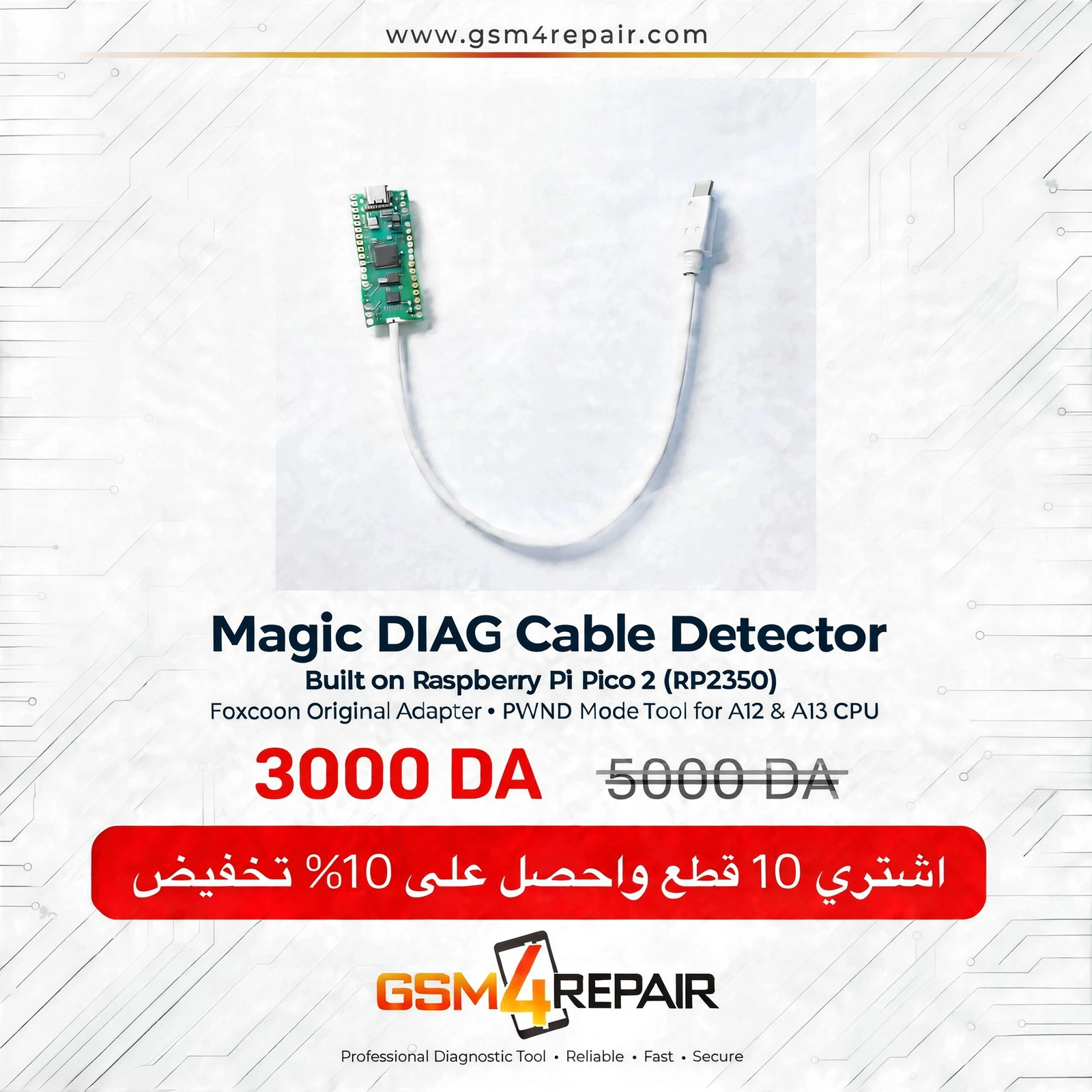 PICO 2 RP2350 PWND Mode Tool With Foxconn Original Adapter