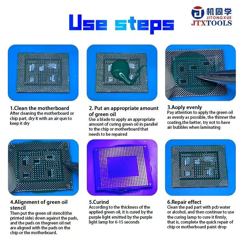 Universal Green Oil UV Stencil