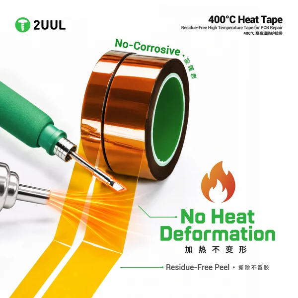 2UUL 10mm Residue-Free High 400°C Heat Tape