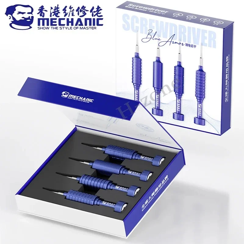 Mechanic Blue Armor 4-in-1 High Hardness Precision Magnetic Screwdriver Set 2.5 1.5 0.8 0.6